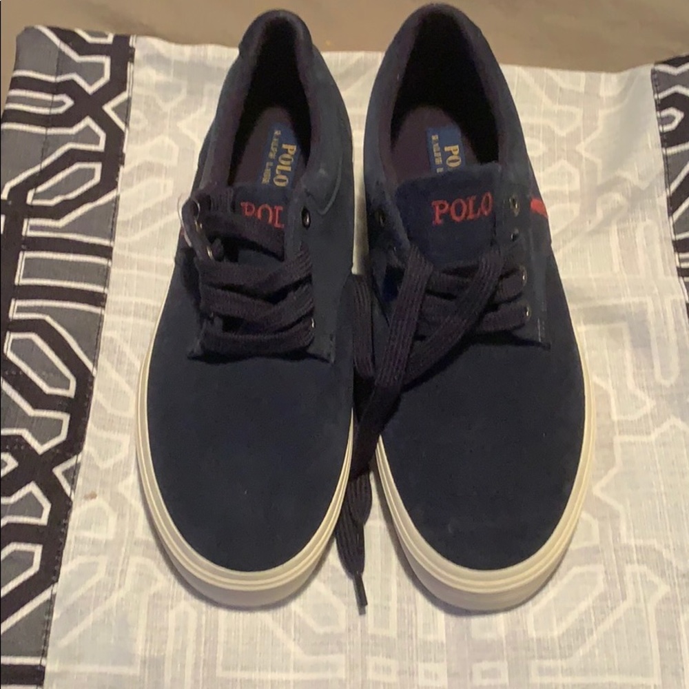 Navy blue Ralph Loren polo sneakers